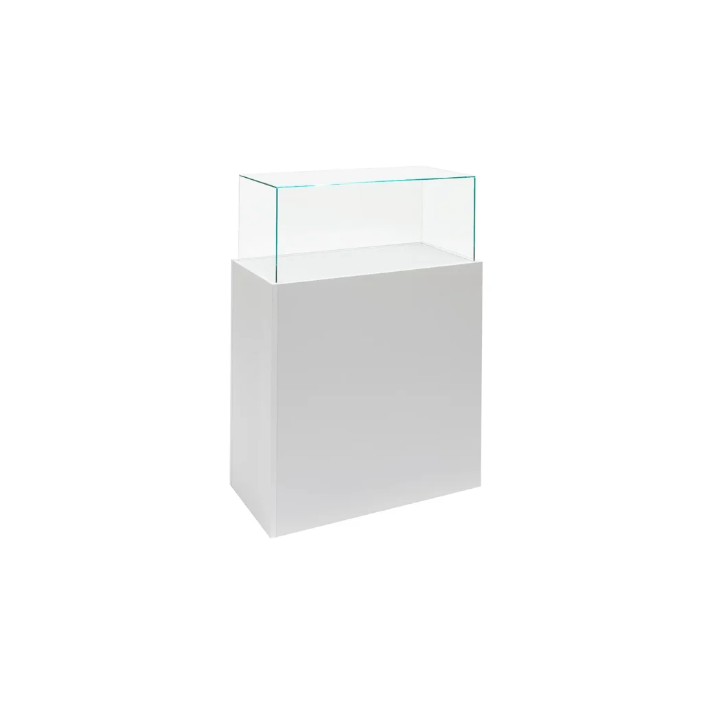 rettangolo 80x40 bianco con teca per fiera